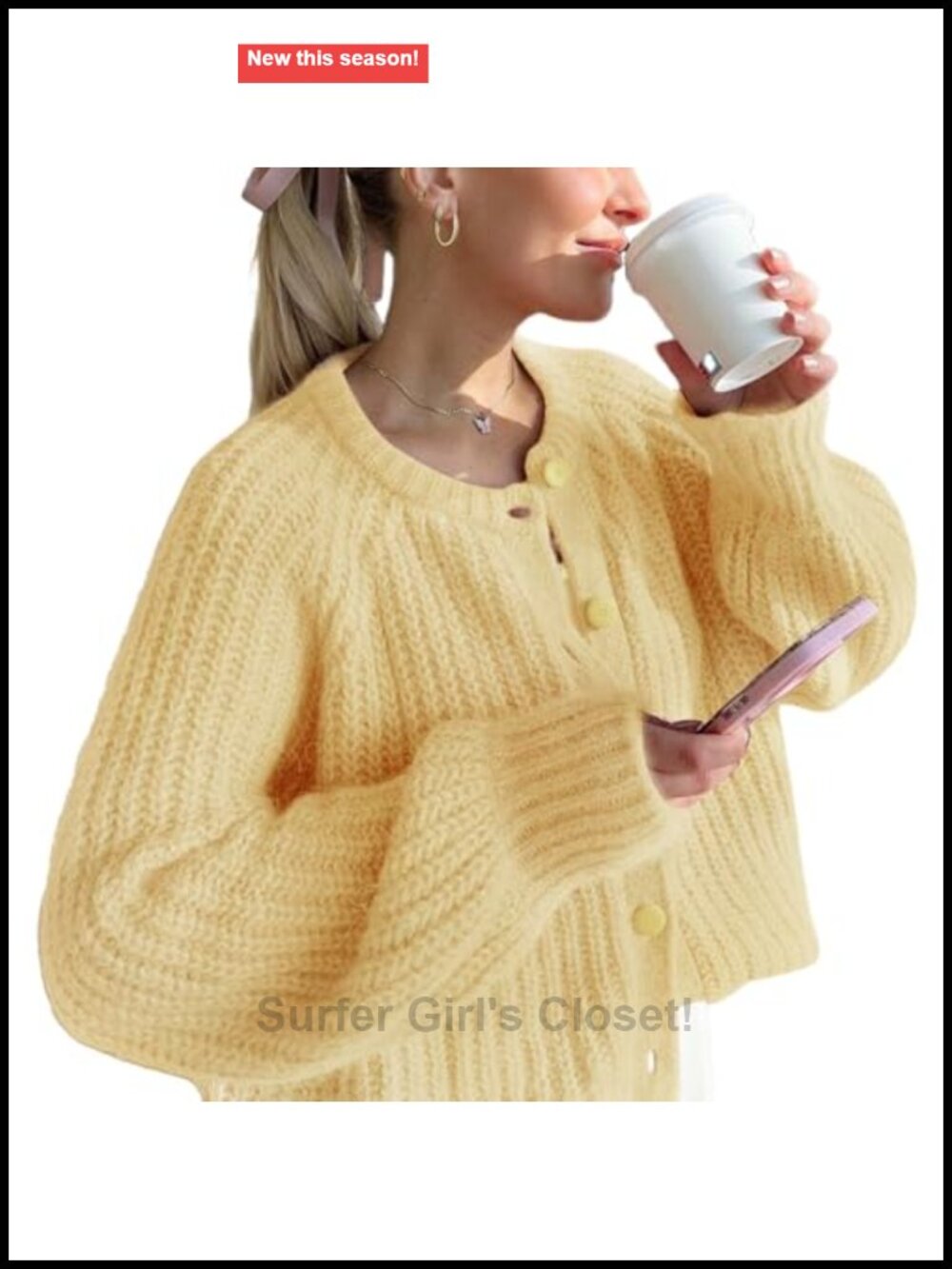 Button Down Long Sleeve Chunky Knit Open Front Casual Cardigan Coat